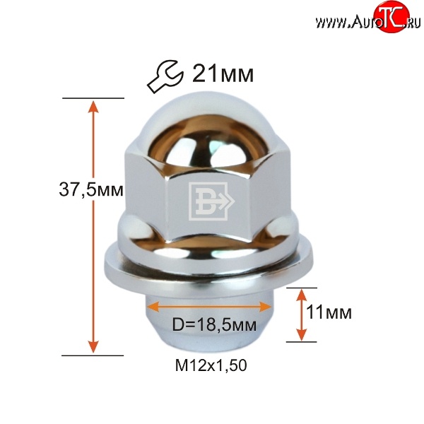 144 р. Колёсная гайка Вектор M12 1.5    с доставкой в г. Владивосток