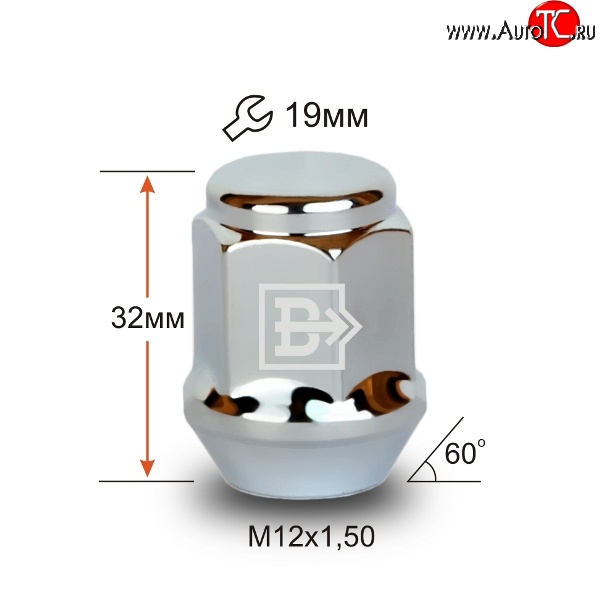 73 р. Колёсная гайка Вектор M12 1.5 Toyota Belta/Yaris XP90 седан (2005-2012)