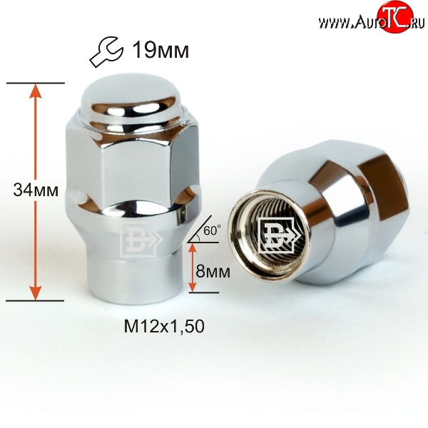 96 р. Колёсная гайка Вектор M12 1.5    с доставкой в г. Владивосток