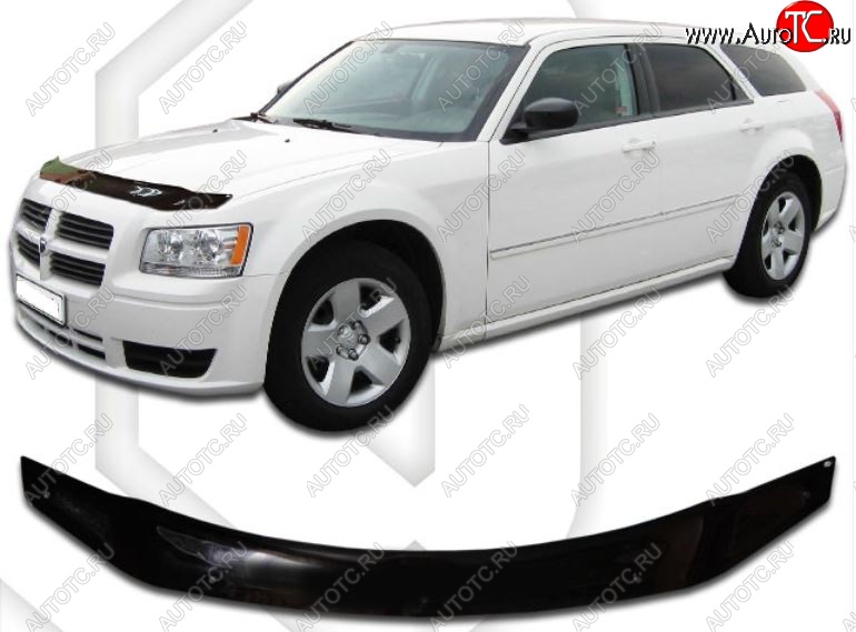 2 059 р. Дефлектор капота CA-Plastic  Dodge Magnum (2004-2008) (Classic черный, Без надписи)  с доставкой в г. Владивосток