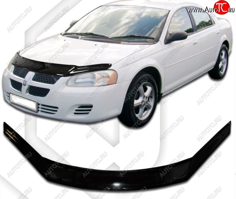 2 059 р. Дефлектор капота CA-Plastic  Dodge Stratus (2004-2006) (Classic черный, Без надписи)  с доставкой в г. Владивосток