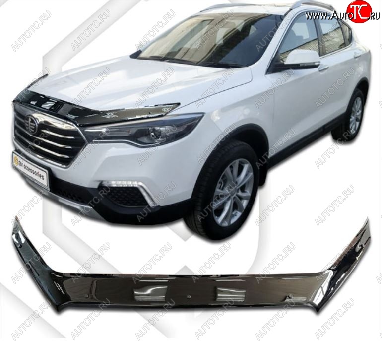 2 159 р. Дефлектор капота CA-Plastiс  FAW Besturn X80 (2016-2021) рестайлинг (Classic черный, Без надписи)  с доставкой в г. Владивосток