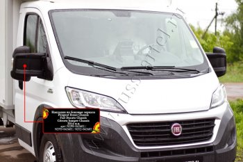 1 089 р. Накладки на боковые зеркала (шагрень) RA  Fiat Ducato  290 (2014-2024) (Неокрашенные)  с доставкой в г. Владивосток. Увеличить фотографию 3