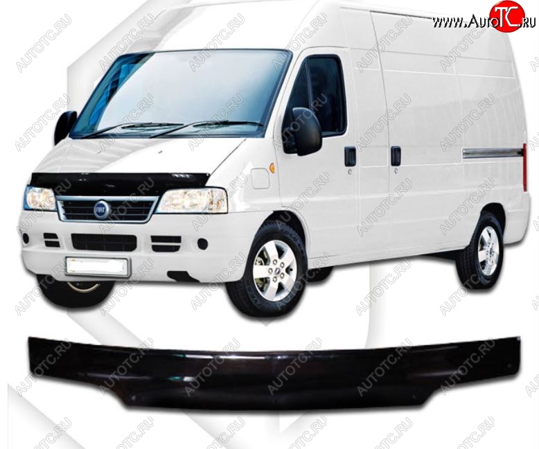 1 999 р. Дефлектор капота CA-Plastic  Fiat Ducato  250 (2006-2014) (Classic черный, Без надписи)  с доставкой в г. Владивосток