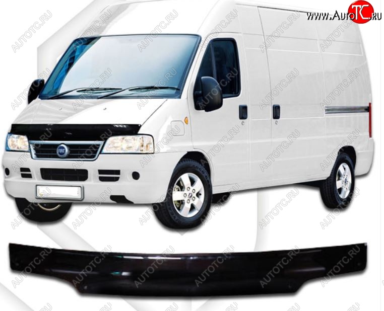 2 099 р. Дефлектор капота CA-Plastiс  Fiat Ducato  230 (1994-2002) (Classic черный, Без надписи)  с доставкой в г. Владивосток