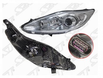 Левая фара (хром, с корректором) SAT Ford Fiesta  6 (2008-2013) хэтчбэк 3 дв. дорестайлинг, хэтчбэк 5 дв. дорестайлинг