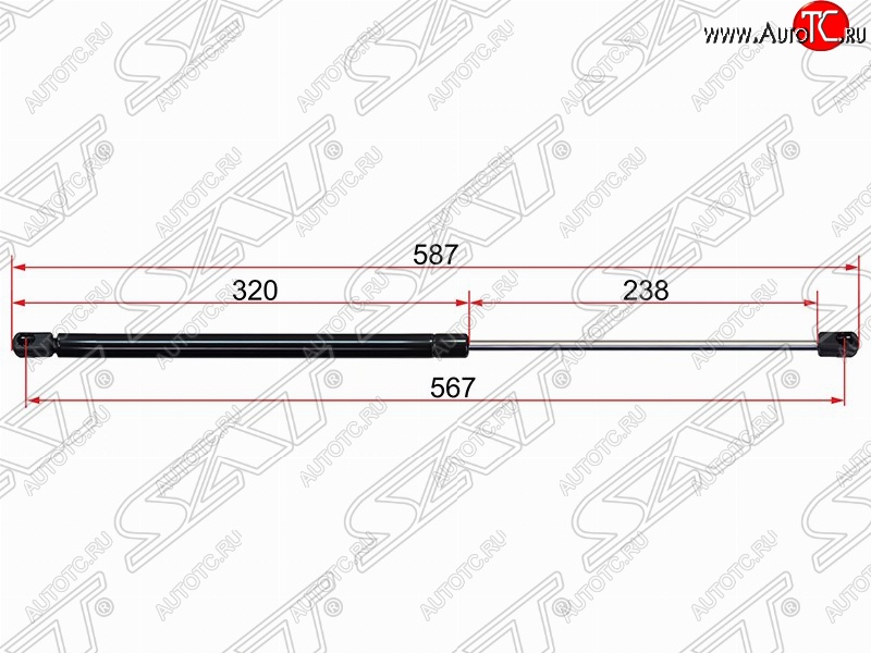 559 р. Газовый упор крышки багажника SAT  Ford C-max  Mk1 (2003-2010) доресталинг, рестайлинг  с доставкой в г. Владивосток