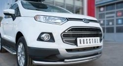 17 699 р. Защита переднего бампера (2 трубыØ63 и 42 мм, нержавейка) SLITKOFF  Ford EcoSport (2013-2019) дорестайлинг  с доставкой в г. Владивосток. Увеличить фотографию 1