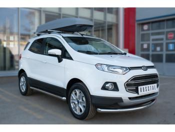 19 999 р. Защита порогов (труба D63 мм) SLITKOFF  Ford EcoSport (2013-2019) дорестайлинг (Защита порогов со срезом 45°)  с доставкой в г. Владивосток. Увеличить фотографию 2