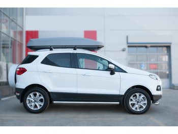 18 799 р. Защита порогов (труба D63 мм) SLITKOFF  Ford EcoSport (2013-2019) дорестайлинг (Защита порогов с заглушками на торцах (вариант 2))  с доставкой в г. Владивосток. Увеличить фотографию 2