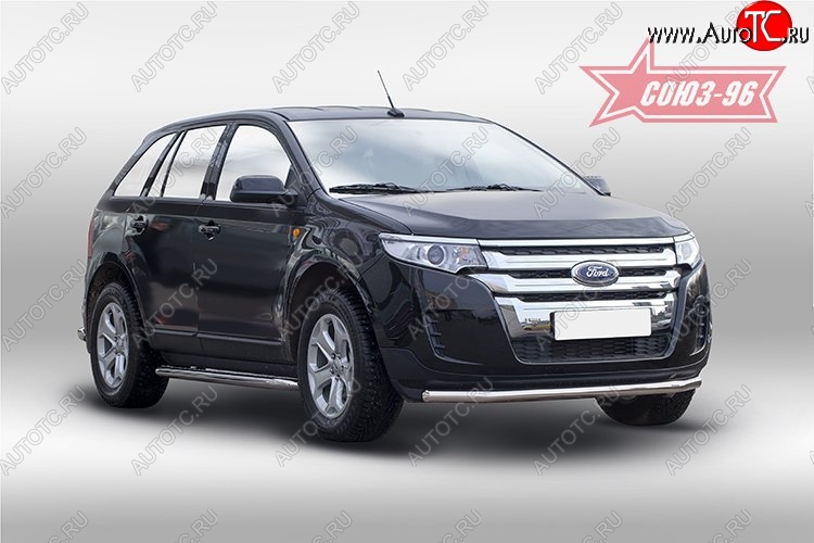 15 434 р. Защита переднего бампера одинарная Souz-96 (d60) Ford Edge CD539 дорестайлинг (2015-2018)  с доставкой в г. Владивосток