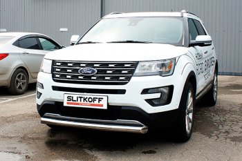 Защита переднего бампера Slitkoff (d76 мм) Ford (Форд) Explorer (Експлорер)  U502 (2017-2019) U502 2-ой рестайлинг, 5 дв.