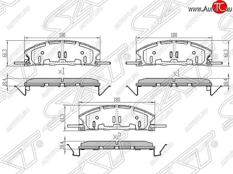 1 879 р. Колодки тормозные SAT (передние) Ford Explorer U502 дорестайлинг (2010-2016)  с доставкой в г. Владивосток