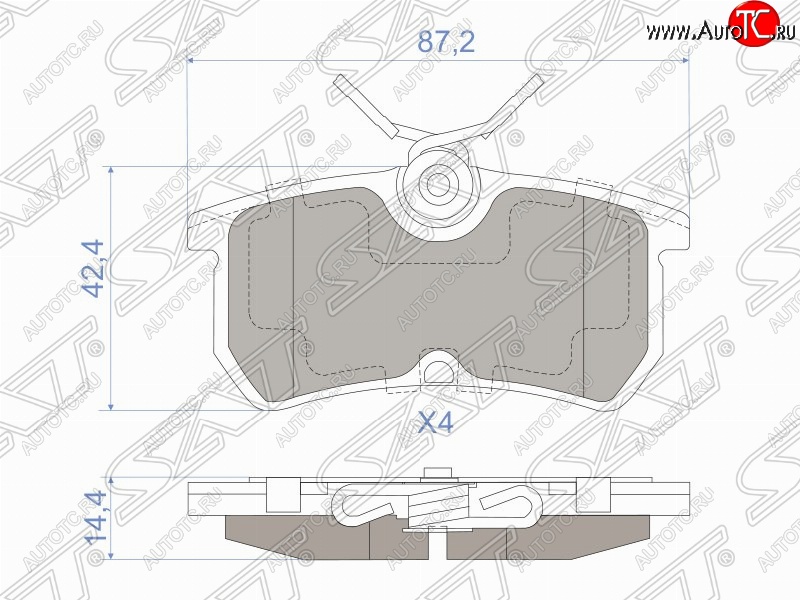 959 р. Колодки тормозные задние SAT  Ford Fiesta  5 - Focus  1  с доставкой в г. Владивосток