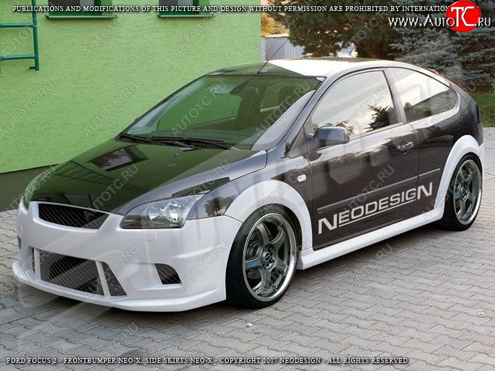 14 199 р. Пороги накладки Neodesign Ford Focus 2 хэтчбэк 3 дв. рестайлинг (2007-2011)  с доставкой в г. Владивосток