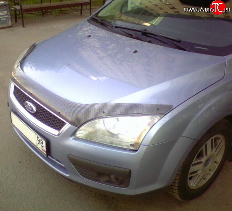 3 399 р. Дефлектор капота NovLine (прозрачный) Ford Focus 2  седан дорестайлинг (2004-2008)  с доставкой в г. Владивосток