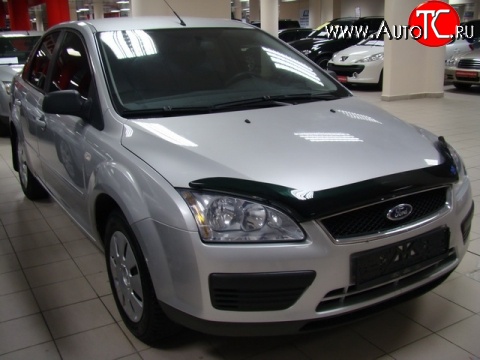 3 599 р. Дефлектор капота NovLine  Ford Focus  2 (2004-2008)  седан дорестайлинг, универсал дорестайлинг, хэтчбэк 3 дв. дорестайлинг, хэтчбэк 5 дв. дорестайлинг  с доставкой в г. Владивосток