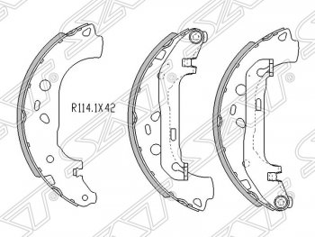 Колодки тормозные SAT (задние) Ford (Форд) Focus (Фокус)  2 (2004-2008), Mazda (Мазда) 3/Axela (ахелла)  BK (2003-2009)