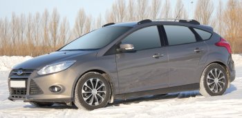 8 799 р. Комплект рейлингов АПС  Ford Focus  3 (2010-2019) хэтчбэк дорестайлинг, хэтчбэк рестайлинг (Черные, без поперечин)  с доставкой в г. Владивосток. Увеличить фотографию 2