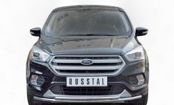 17 499 р. Защита переднего бампера (2 трубыØ42 мм, нержавейка) SLITKOFF  Ford Kuga  2 (2016-2019) рестайлинг  с доставкой в г. Владивосток. Увеличить фотографию 1