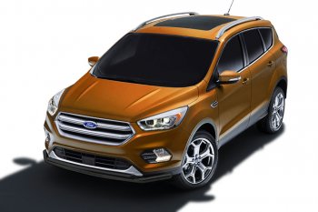 Защита заднего бампера Slitkoff (двойная, d57/42) Ford Kuga 2 рестайлинг (2016-2019)