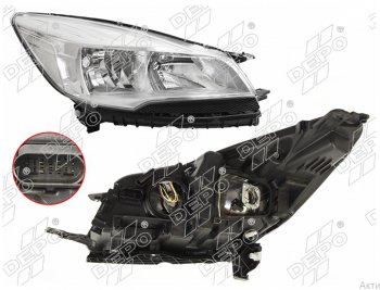 Правая фара (галоген, с корректором) DEPO Ford Kuga  2 (2013-2016) дорестайлинг