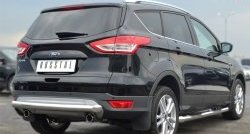 15 449 р. Одинарная защита заднего бампера из трубы диаметром 76 мм SLITKOFF  Ford Kuga  2 (2013-2016) дорестайлинг  с доставкой в г. Владивосток. Увеличить фотографию 3