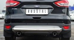 Одинарная защита заднего бампера из трубы диаметром 76 мм SLITKOFF Ford (Форд) Kuga (Куга)  2 (2013-2016) 2 дорестайлинг