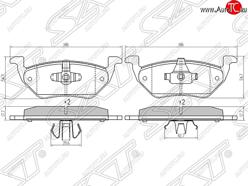 1 329 р. Колодки тормозные задние SAT  Ford Maverick  TM1 (2004-2007), Mazda Tribute (2000-2007)  с доставкой в г. Владивосток