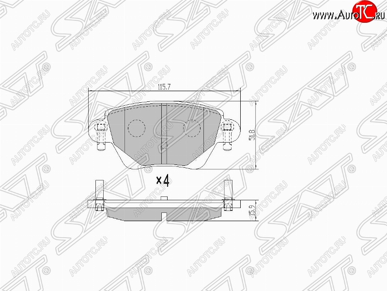 1 069 р. Колодки тормозные SAT (задние)  Ford Mondeo (2000-2007) Mk3,B4Y дорестайлинг, седан, Mk3,BWY дорестайлинг, универсал, Mk3,B4Y рестайлинг, седан, Mk3,BWY рестайлинг, универсал  с доставкой в г. Владивосток