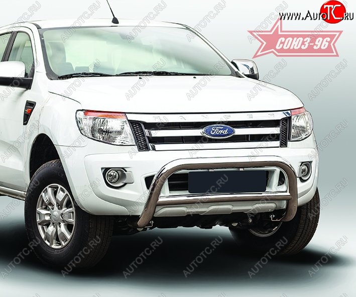 15 614 р. Защита переднего бампера Souz-96 (d76) Ford Ranger DoubleCab дорестайлинг (2011-2016)  с доставкой в г. Владивосток