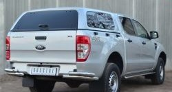 27 999 р. Защита заднего бампера (2 трубы Ø63 мм уголки, нержавейка) SLITKOFF Ford Ranger RapCab дорестайлинг (2011-2016)  с доставкой в г. Владивосток. Увеличить фотографию 3