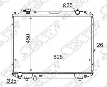 Радиатор двигателя SAT (пластинчатый, 2.5D/2.5TD/2.9D/3.0TD, МКПП) Ford Ranger (2006-2009)