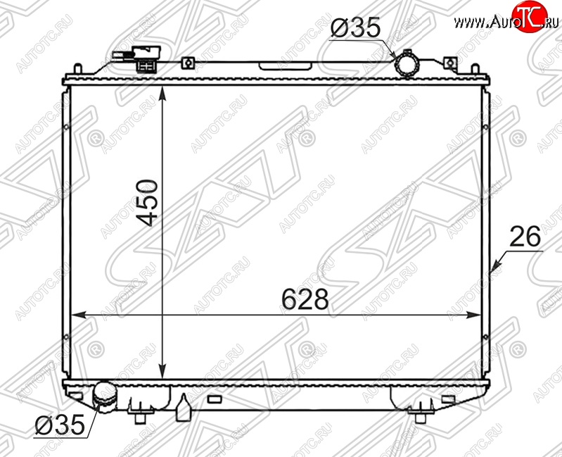 6 399 р. Радиатор двигателя SAT (пластинчатый, 2.5D/2.5TD/2.9D/3.0TD, МКПП) Ford Ranger дорестайлинг (2006-2009)  с доставкой в г. Владивосток