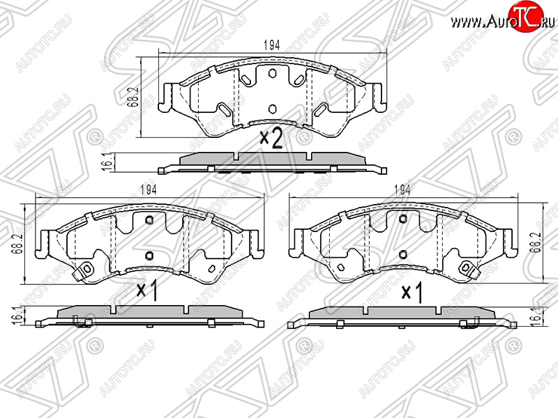 939 р. Колодки тормозные передние SAT Mazda BT-50 (2011-2015)  с доставкой в г. Владивосток