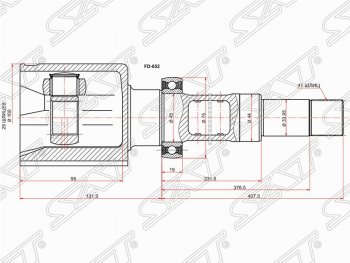 Правый шрус внутренний SAT (шлицы 29/41, сальник 44 мм, 2.2 TDCi 85PS) Ford (Форд) Transit (Транзит) (2006-2014) цельнометаллический фургон