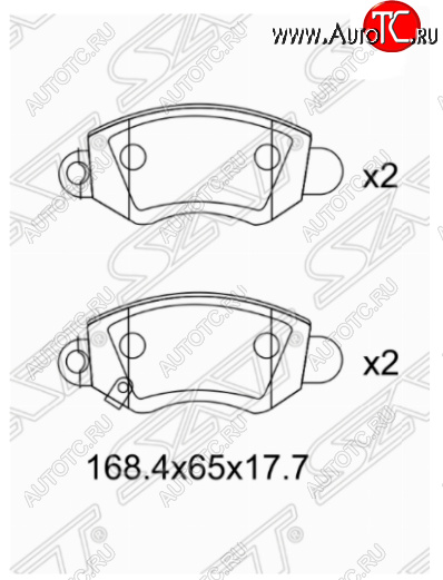 1 459 р. Комплект передних тормозных колодок SAT Ford Transit цельнометаллический фургон дорестайлинг (2000-2006)  с доставкой в г. Владивосток