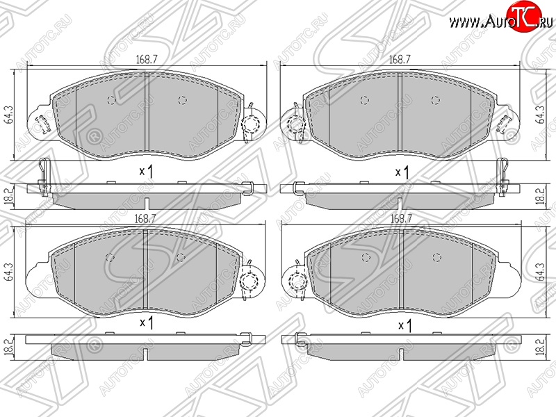 1 899 р. Колодки тормозные SAT (передние)  Ford Transit (2000-2006) цельнометаллический фургон дорестайлинг  с доставкой в г. Владивосток