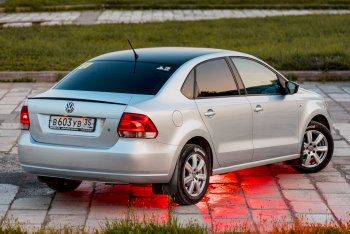 3 899 р. Лип спойлер Racing  Volkswagen Polo  5 (2009-2020) седан дорестайлинг, хэтчбек рестайлинг (Неокрашенный)  с доставкой в г. Владивосток. Увеличить фотографию 4