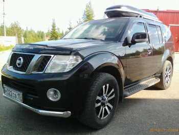 14 999 р. Защита переднего бампера Slitkoff (Ø76)  Nissan Pathfinder  R51 (2009-2014) рестайлинг (Нержавейка, Полированная)  с доставкой в г. Владивосток. Увеличить фотографию 4