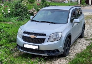 2 599 р. Дефлектор капота CA-Plastiс exclusive  Chevrolet Orlando (2011-2018) (Шелкография серебро)  с доставкой в г. Владивосток. Увеличить фотографию 2