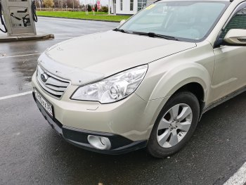 2 199 р. Дефлектор капота CA-Plastiс  Subaru Outback ( BR/B14,  BR,) (2009-2015) дорестайлинг универсал, B14)  рестайлинг универсал (Шелкография серебро)  с доставкой в г. Владивосток. Увеличить фотографию 3