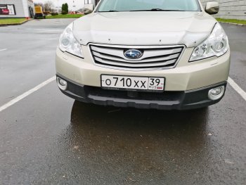 2 199 р. Дефлектор капота CA-Plastiс  Subaru Outback ( BR/B14,  BR,) (2009-2015) дорестайлинг универсал, B14)  рестайлинг универсал (Шелкография серебро)  с доставкой в г. Владивосток. Увеличить фотографию 2