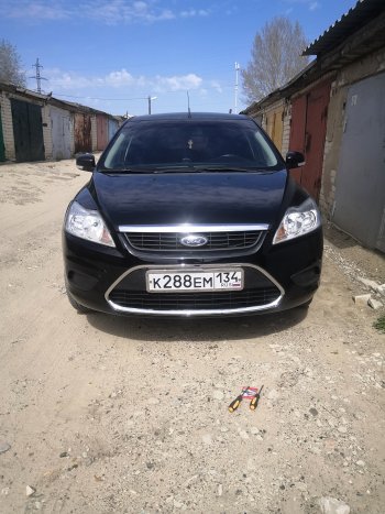 2 299 р. Вставка в центральную часть бампера SAT (с молдингом) Ford Focus 2 седан рестайлинг (2007-2011)  с доставкой в г. Владивосток. Увеличить фотографию 2