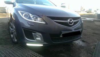 8 999 р. Передний бампер SAT (SPORT)  Mazda 6  GH (2007-2010) дорестайлинг лифтбэк, дорестайлинг седан, дорестайлинг универсал (Неокрашенный)  с доставкой в г. Владивосток. Увеличить фотографию 3