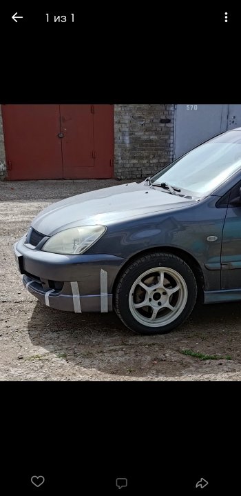 5 749 р. Накладка переднего бампера Sport 2.0 Mitsubishi Lancer 9 2-ой рестайлинг седан (2005-2009) (Неокрашенная)  с доставкой в г. Владивосток. Увеличить фотографию 2