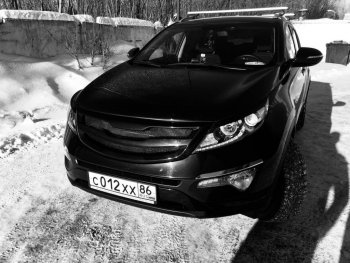 5 249 р. Решётка радиатора RA V2  KIA Sportage  3 SL (2010-2016) дорестайлинг, рестайлинг (С сеткой металлик, Неокрашенная)  с доставкой в г. Владивосток. Увеличить фотографию 6