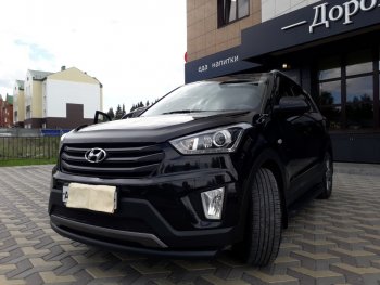 8 999 р. Защита переднего бампера Slitkoff (d57, черная) Hyundai Creta GS рестайлинг (2019-2021) (Цвет: серебристый)  с доставкой в г. Владивосток. Увеличить фотографию 5