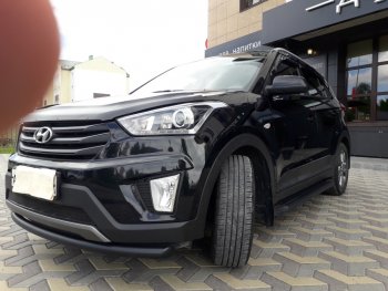 8 999 р. Защита переднего бампера Slitkoff (d57, черная) Hyundai Creta GS рестайлинг (2019-2021) (Цвет: серебристый)  с доставкой в г. Владивосток. Увеличить фотографию 6