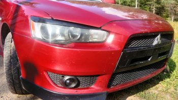 579 р. Реснички на фары Style Mitsubishi Lancer 10 седан рестайлинг (2011-2017) (Неокрашенные)  с доставкой в г. Владивосток. Увеличить фотографию 5